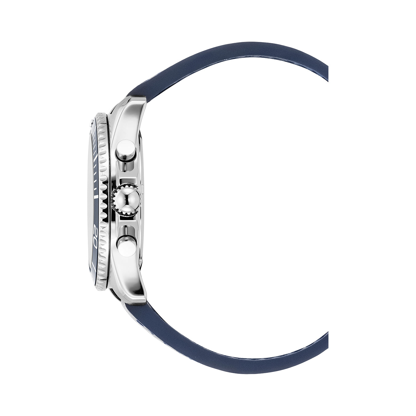 Sierra Chrono 43mm Chronograph - date, day by hand, small second Quartz blue Dial silver Tone Stainless Steel Sapphire Glass Swiss Made Men Watch