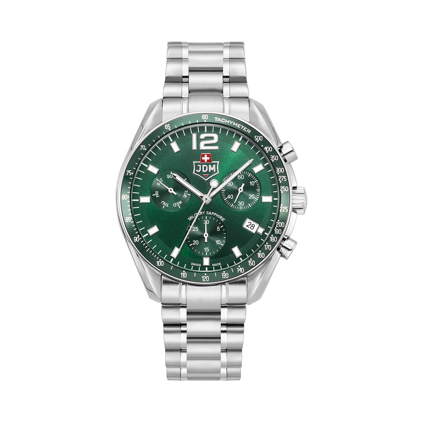 G-RAP / Swiss – What Does It Mean シールド Swiss Precision 42mm Chronograph - date Quartz green Dial silver