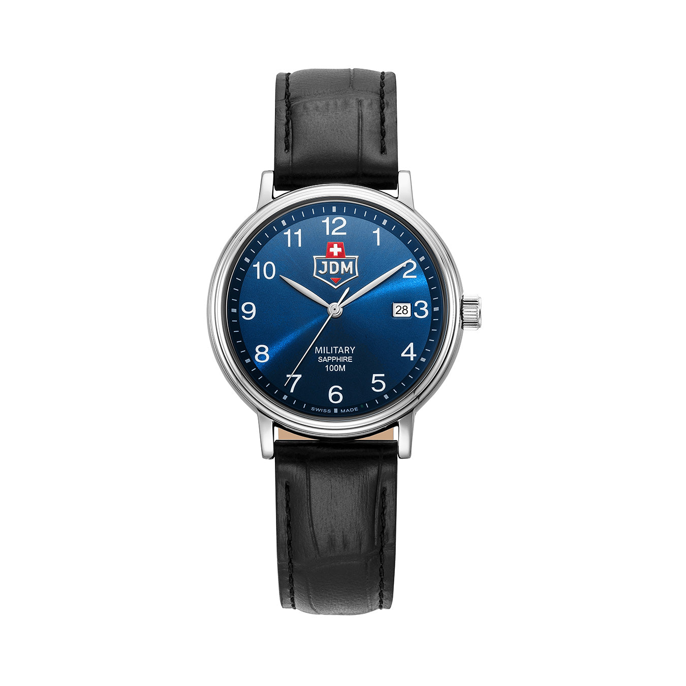 Kilo II 40mm 3 hand - date Quartz Blue Sunray Dial silver Tone Stainless Steel Sapphire Glass Swiss Made Men Watch