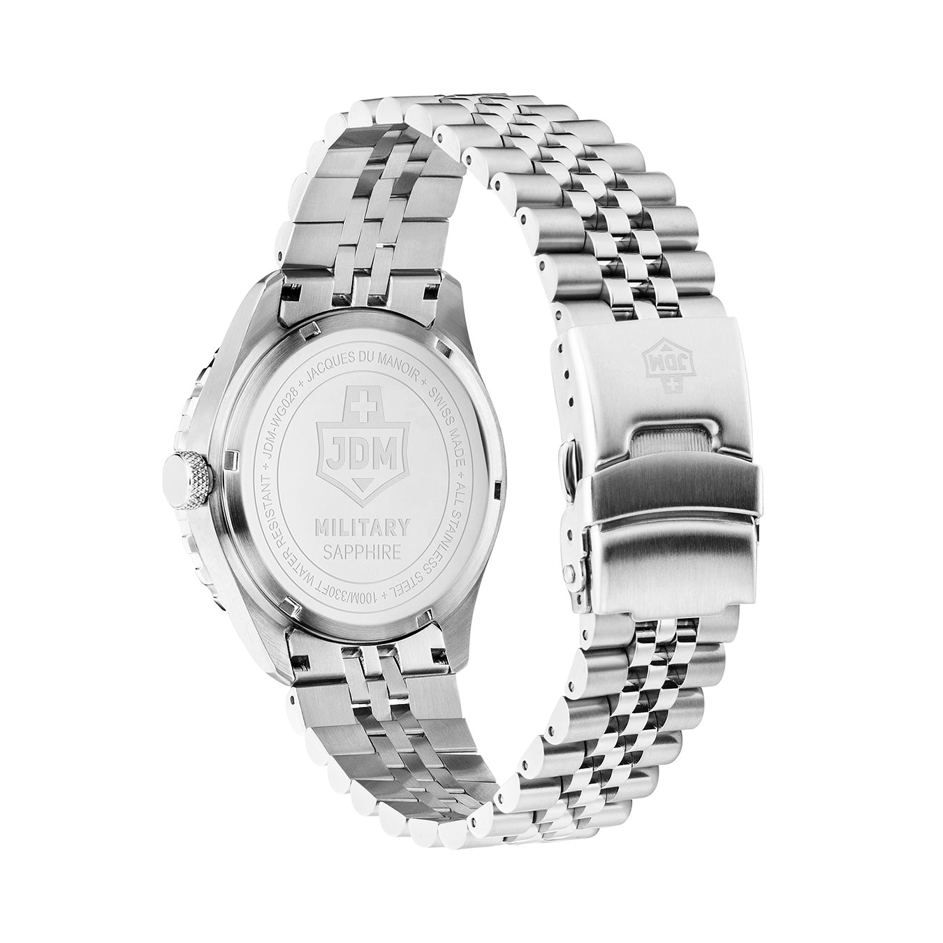 Wingman 43.5mm 3 hand - date - 24H hand Quartz black Dial silver Tone Stainless Steel Sapphire Glass Swiss Made Men Watch