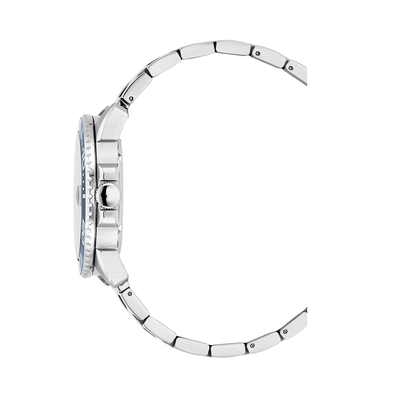 Mike Plus 43.5mm 3 hand - date Quartz Blue Sunray Dial silver Tone Stainless Steel Sapphire Glass Swiss Made Men Watch