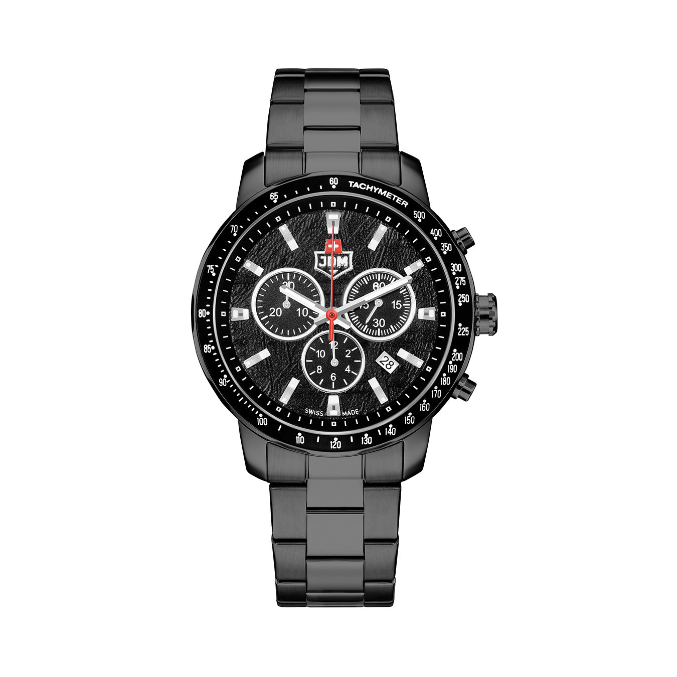 Challenger Chrono 42mm Chronograph - date Quartz black Dial black Tone Stainless Steel Sapphire Glass Swiss Made Men Watch