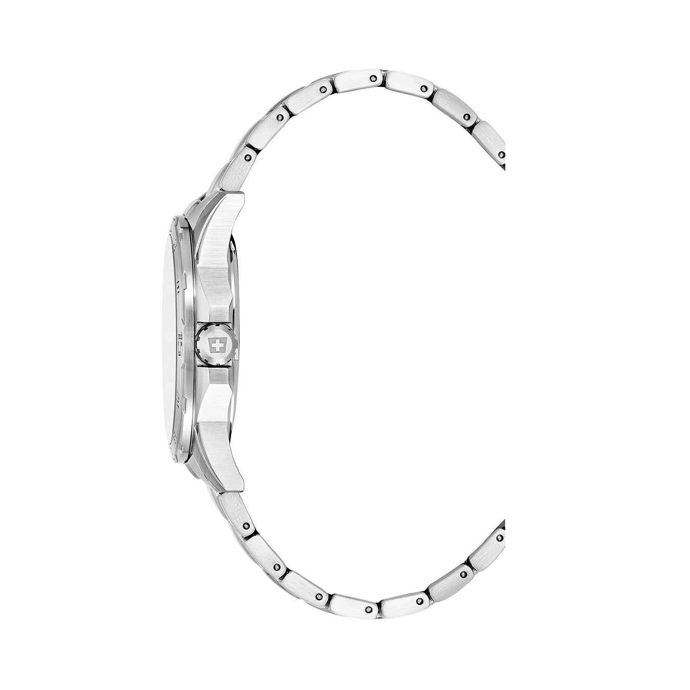 Agent 42mm Quartz Three-hands Date Black Dial Silver Stainless Steel Bracelet Professional Swiss Watch