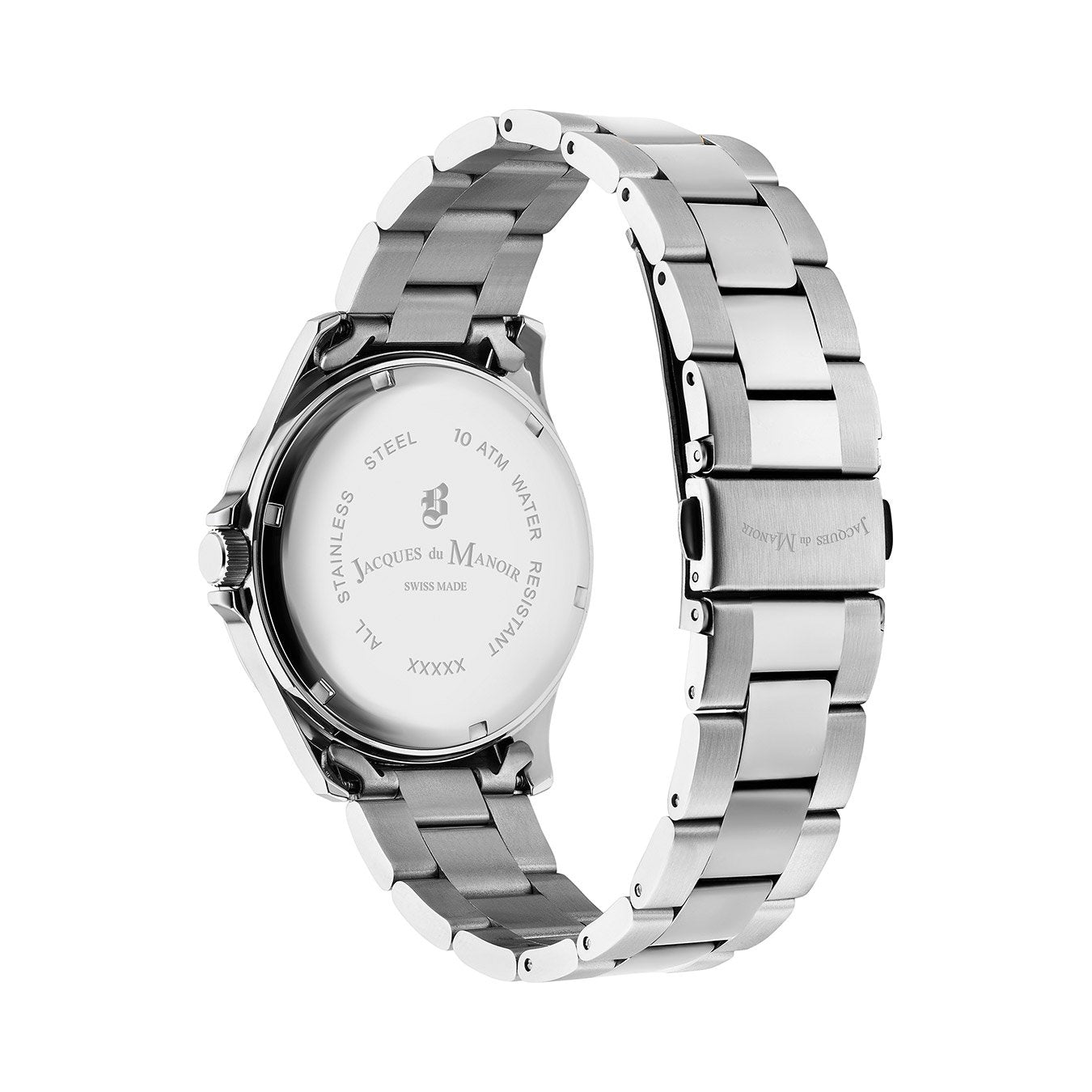 Alpha II 40mm 3 hand - date Quartz black Dial silver Tone Stainless Steel Sapphire Glass Swiss Made Men Watch