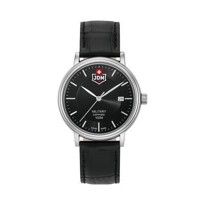 Kilo 40mm 3 hand - date Quartz black Dial silver Tone Stainless Steel Sapphire Glass Swiss Made Men Watch