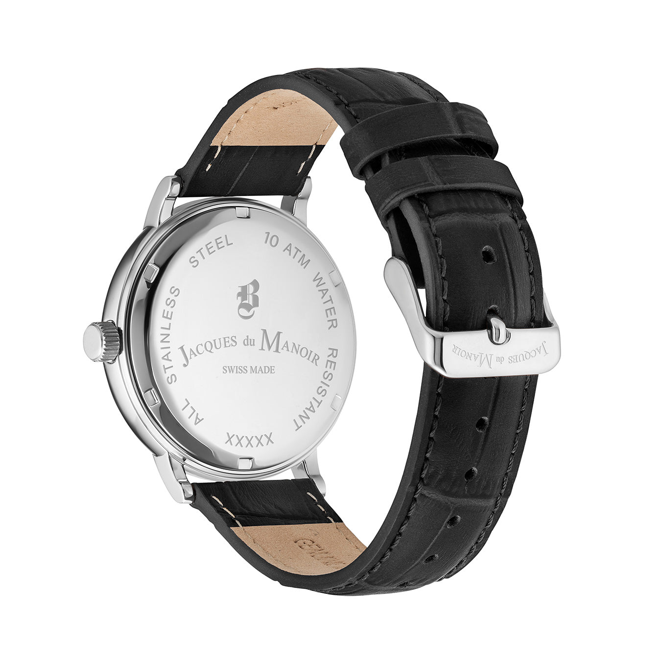Kilo 40mm 3 hand - date Quartz black Dial silver Tone Stainless Steel Sapphire Glass Swiss Made Men Watch