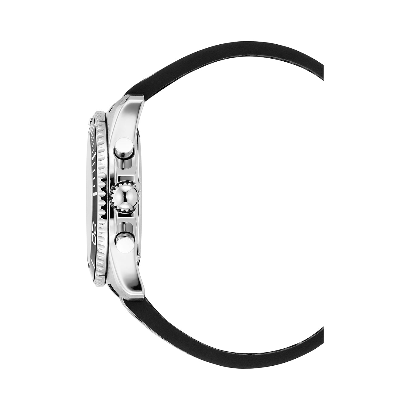 Sierra Chrono 43mm Chronograph - date, day by hand, small second Quartz black Dial silver Tone Stainless Steel Sapphire Glass Swiss Made Men Watch