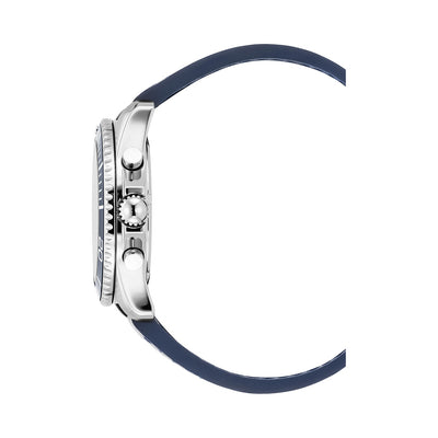 Sierra Chrono 43mm Chronograph - date, day by hand, small second Quartz blue Dial silver Tone Stainless Steel Sapphire Glass Swiss Made Men Watch