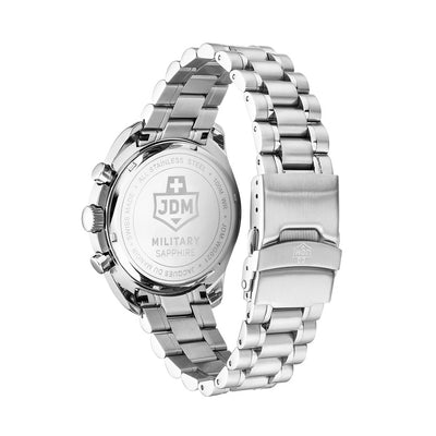 Swiss Precision 42mm Chronograph - date Quartz green Dial silver Tone Stainless Steel Sapphire Glass Swiss Made Men Watch