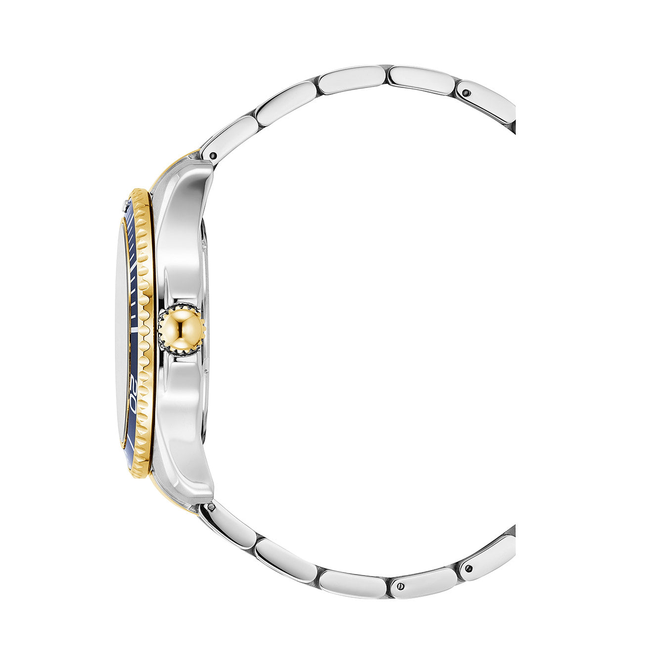 Sierra 43mm 3 hand - date Quartz blue Dial silver + gold Tone Stainless Steel Sapphire Glass Swiss Made Men Watch