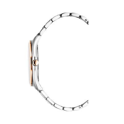 Interlaken Gents 41mm 3 hand - date Quartz Blue Sunray Dial silver + rosegold Tone Stainless Steel Sapphire Glass Swiss Made Men Watch