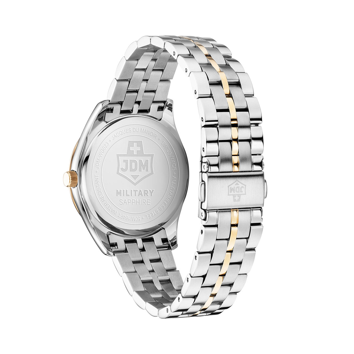 Interlaken Gents 41mm 3 hand - date Quartz Silver Sunray Dial silver + gold Tone Stainless Steel Sapphire Glass Swiss Made Men Watch