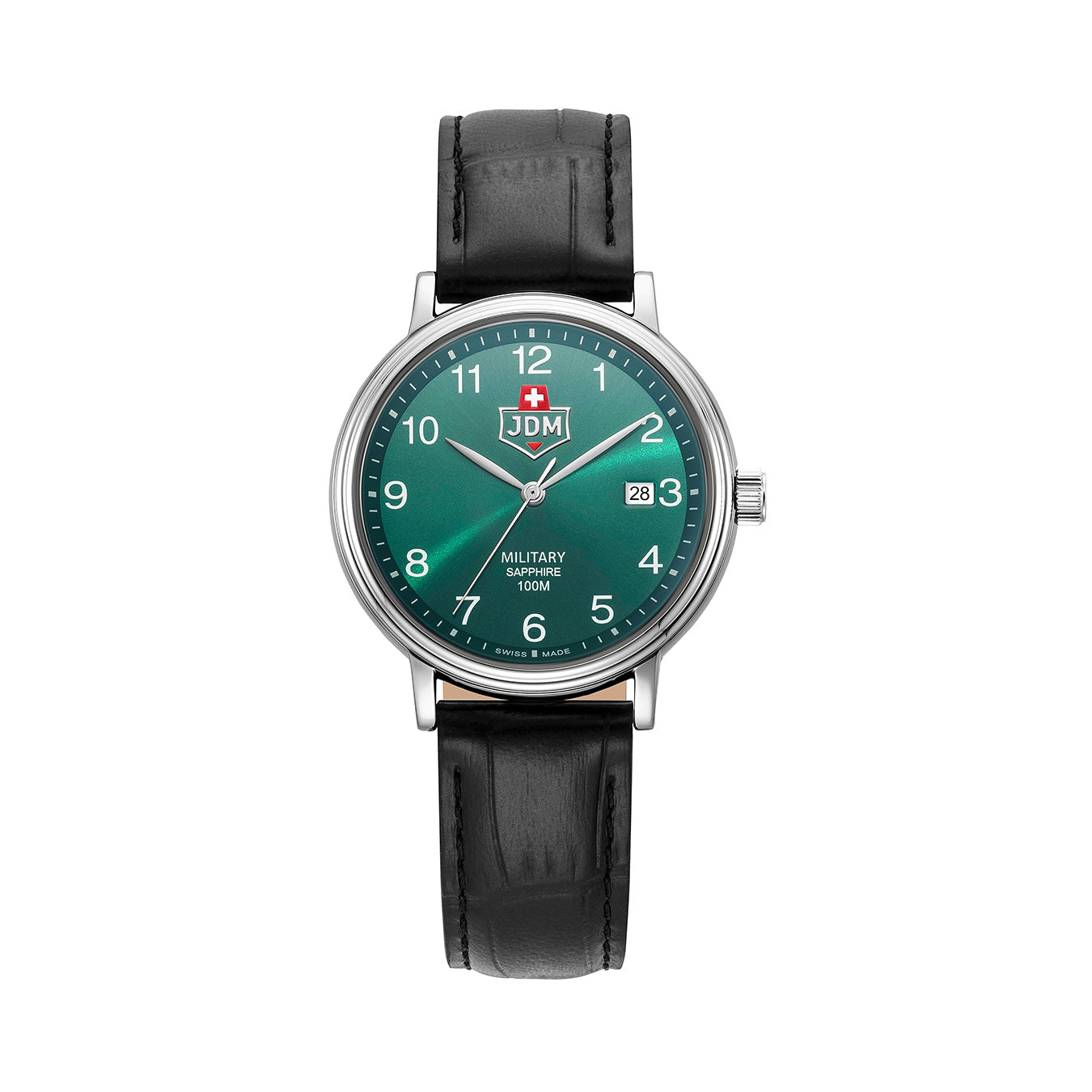 Kilo II 40mm 3 hand - date Quartz Green Sunray Dial silver Tone Stainless Steel Sapphire Glass Swiss Made Men Watch