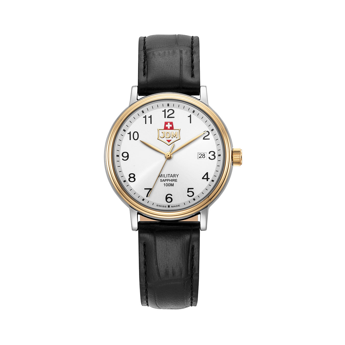 Kilo II 40mm 3 hand - date Quartz white Dial silver + gold Tone Stainless Steel Sapphire Glass Swiss Made Men Watch