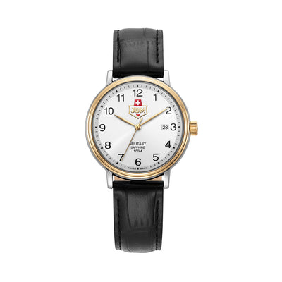 Kilo II 40mm 3 hand - date Quartz white Dial silver + gold Tone Stainless Steel Sapphire Glass Swiss Made Men Watch