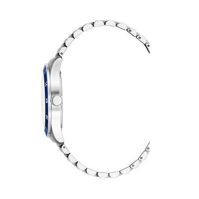 Zulu 42mm 3 hand - date Quartz Blue Sunray Dial silver Tone Stainless Steel Sapphire Glass Swiss Made Men Watch