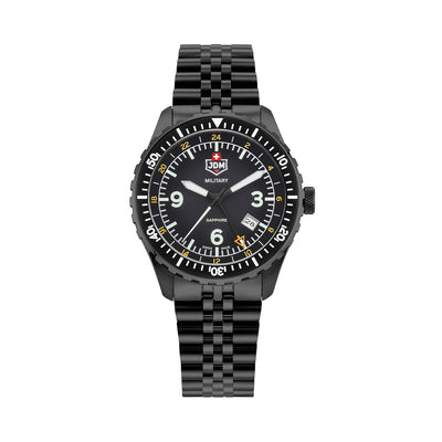 Wingman 43.5mm 3 hand - date - 24H hand Quartz black Dial black Tone Stainless Steel Sapphire Glass Swiss Made Men Watch