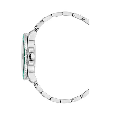 Mike Plus 43.5mm 3 hand - date Quartz Green Sunray Dial silver Tone Stainless Steel Sapphire Glass Swiss Made Men Watch