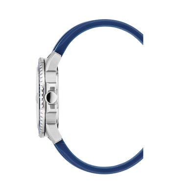 Mike Plus 43.5mm 3 hand - date Quartz Blue Sunray Dial silver Tone Stainless Steel Sapphire Glass Swiss Made Men Watch
