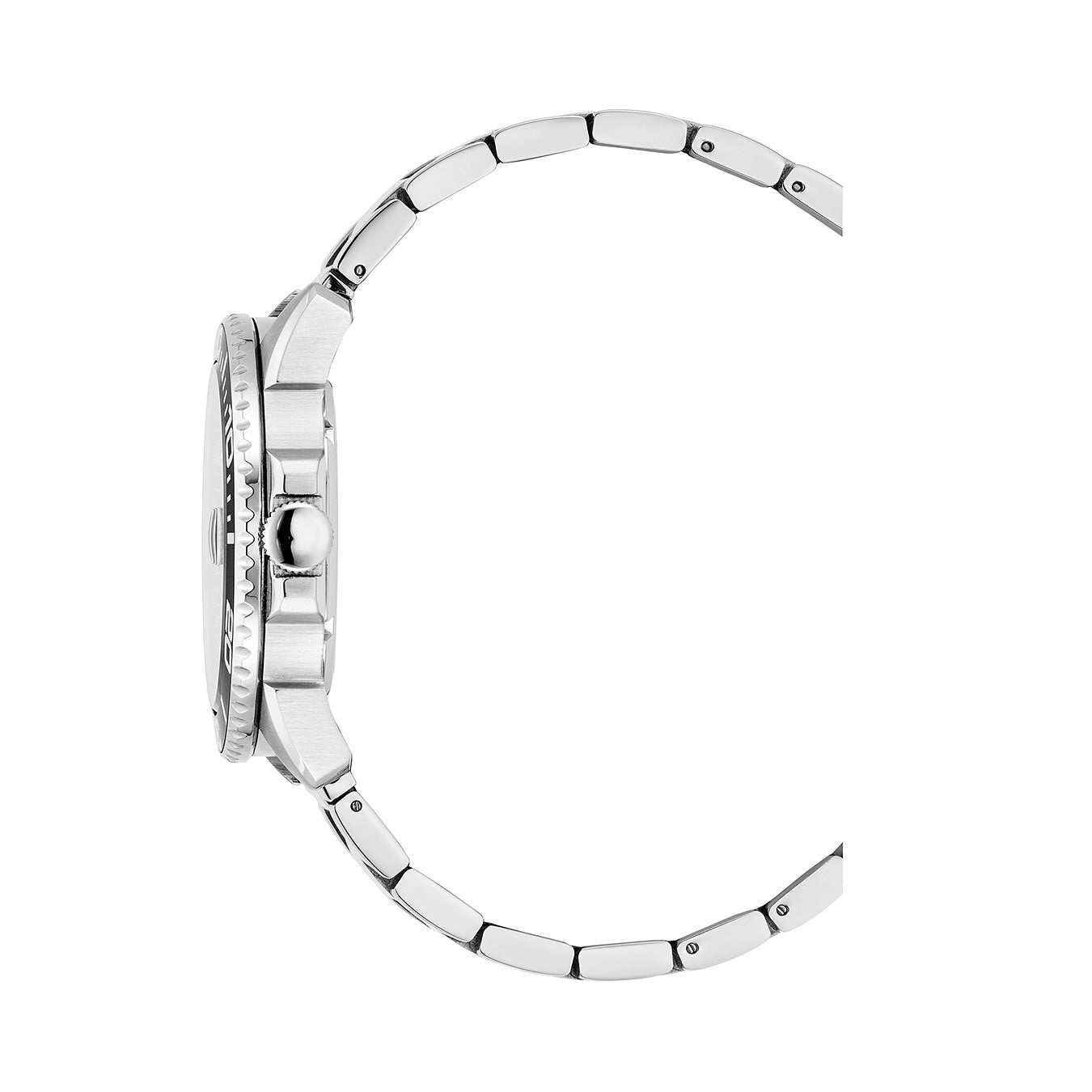 Mike Plus 43.5mm 3 hand - date Quartz Black Sunray Dial silver Tone Stainless Steel Sapphire Glass Swiss Made Men Watch
