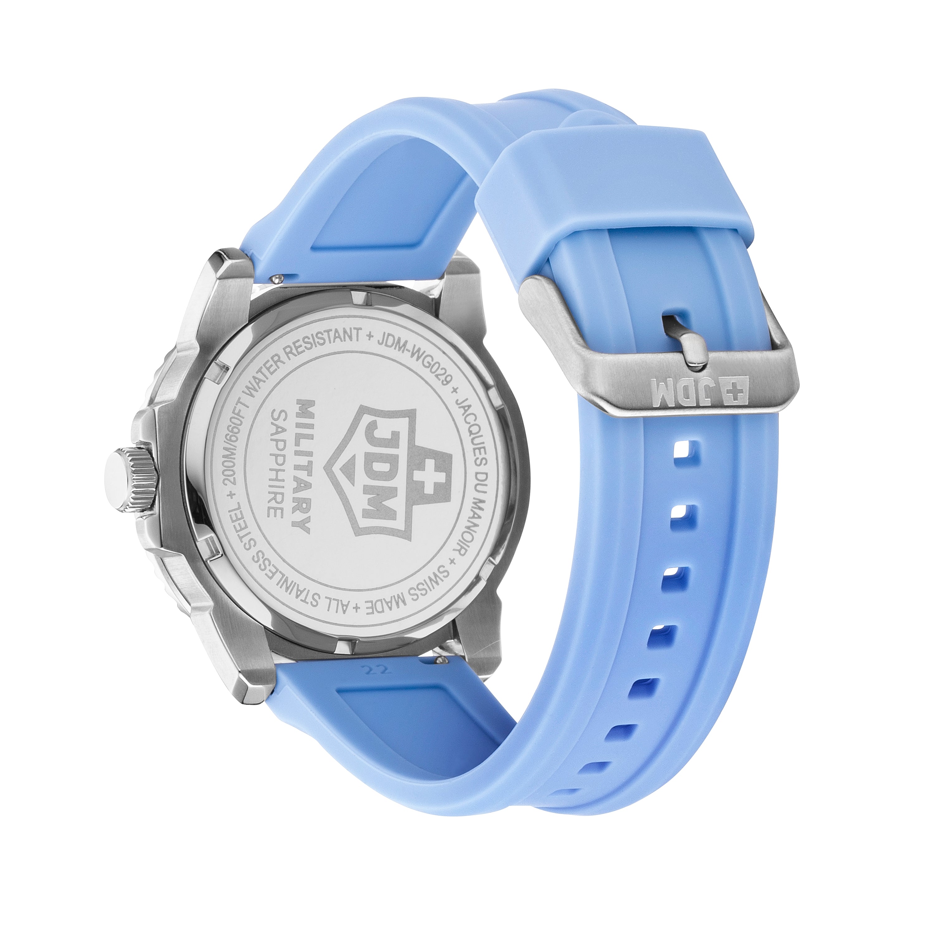Mike Plus 43.5 mm Ronda-515-A2C3 White Dial Blue and White Silicon Strap