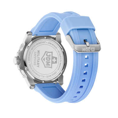 Mike Plus 43.5 mm Ronda-515-A2C3 White Dial Blue and White Silicon Strap