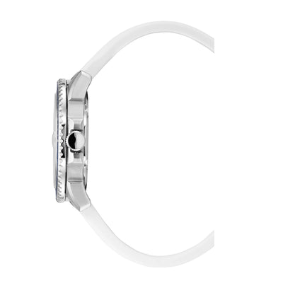 Mike Plus 43.5 mm Ronda-515-A2C3 White Dial Blue and White Silicon Strap