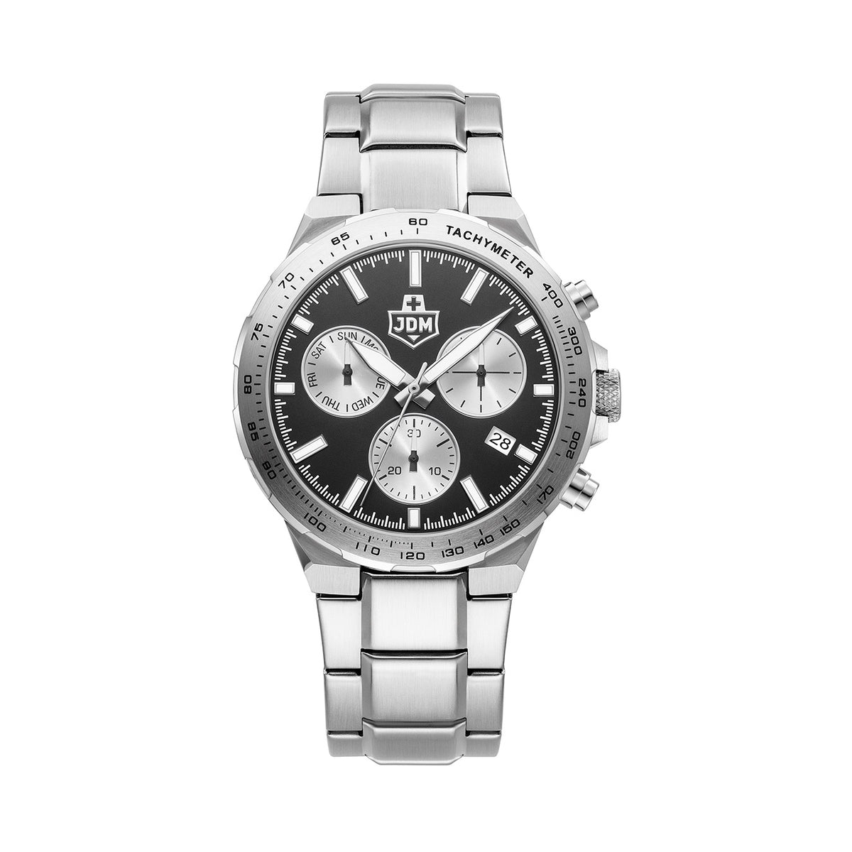 Bolt 44 mm Ronda-Z60-A1C4 Black Dial Silver Stainless Steel Bracelet