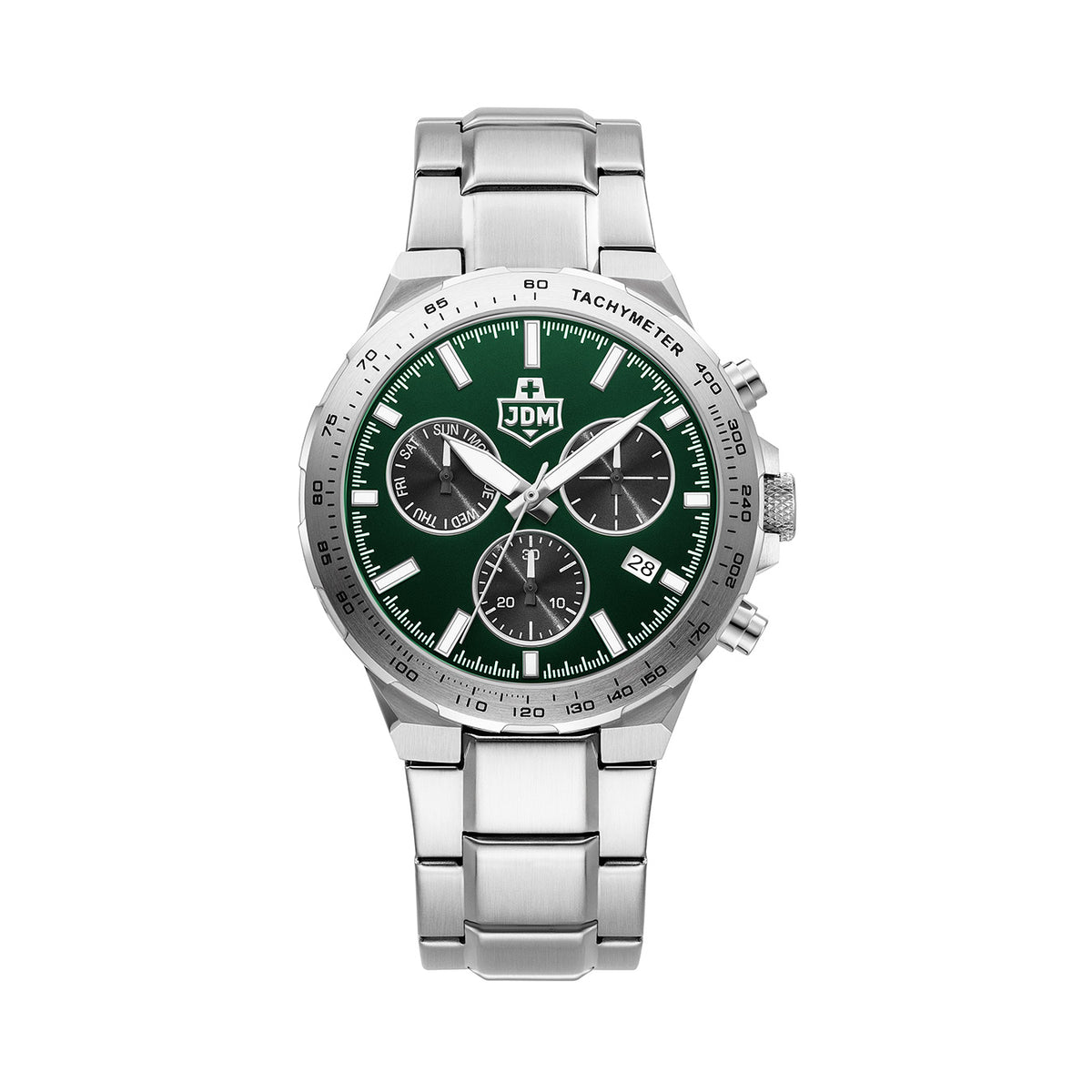 Bolt 44 mm Ronda-Z60-A1C4 Green Dial Silver Stainless Steel Bracelet
