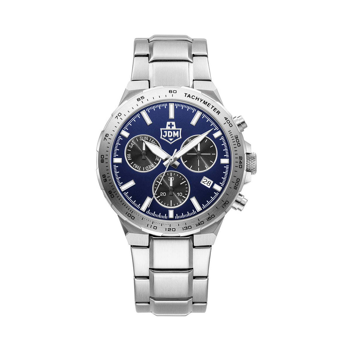 Bolt 44 mm Ronda-Z60-A1C4 Blue Dial Silver Stainless Steel Bracelet