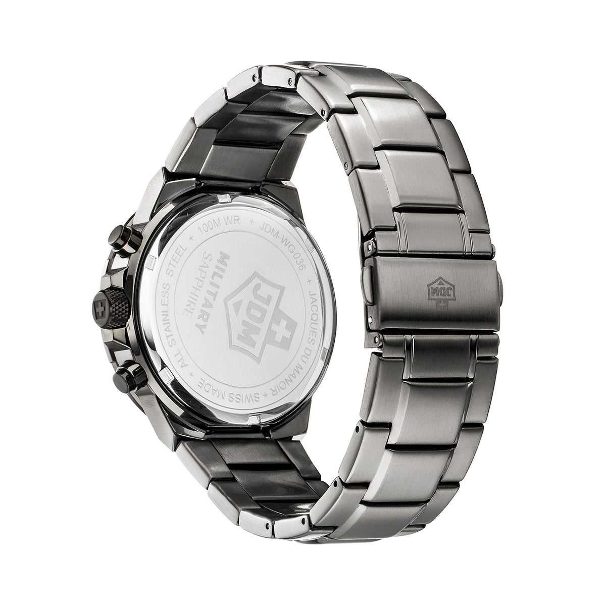 Bolt 44 mm Ronda-Z60-A1C4 Silver Dial Black Stainless Steel Bracelet