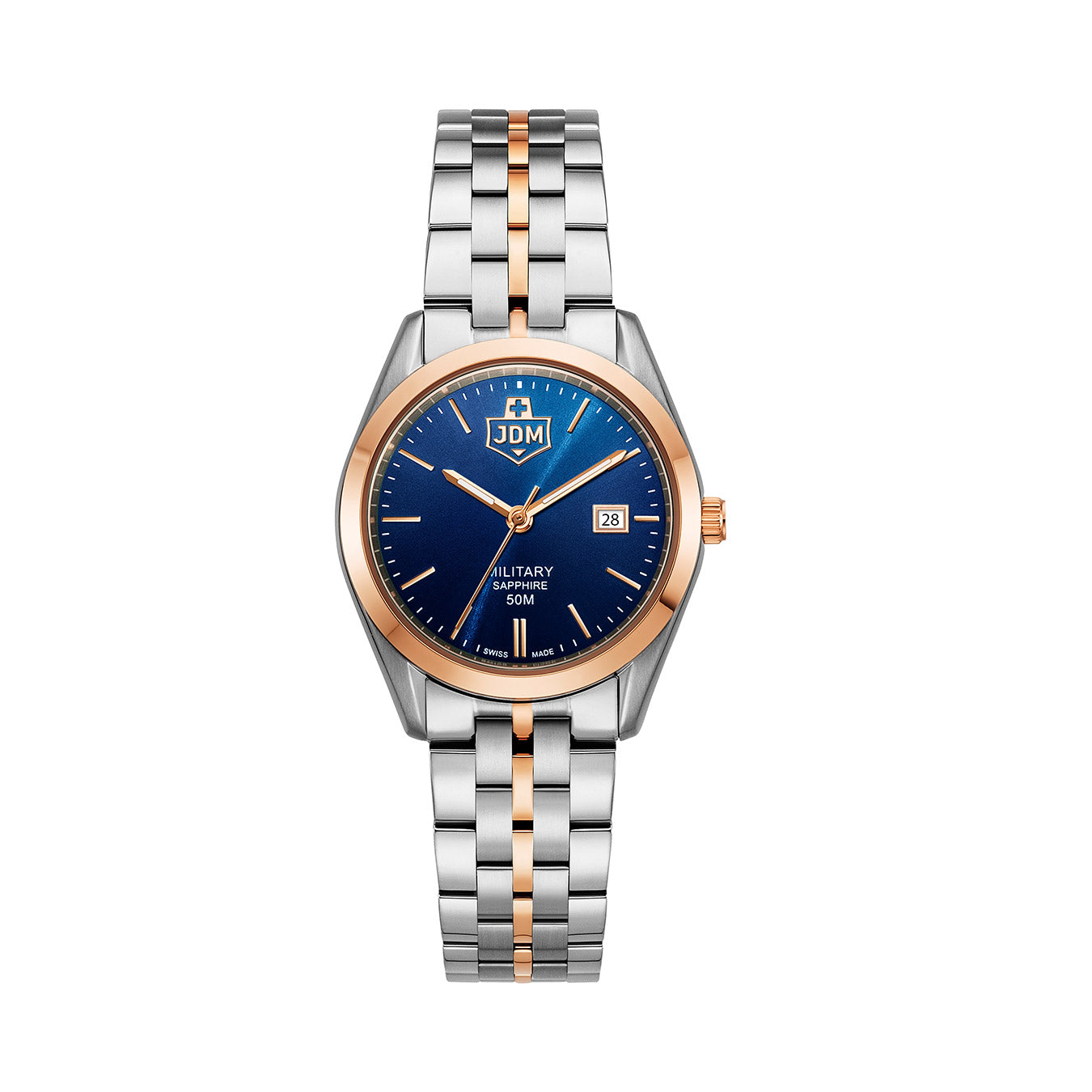 Interlaken Ladies 31mm 3 hand - date Quartz Green Sunray Dial silver + rosegold Tone Stainless Steel Sapphire Glass Swiss Made Women Watch