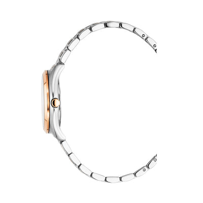 Interlaken Ladies 31mm 3 hand - date Quartz Grey Sunray Dial silver + rosegold Tone Stainless Steel Sapphire Glass Swiss Made Women Watch