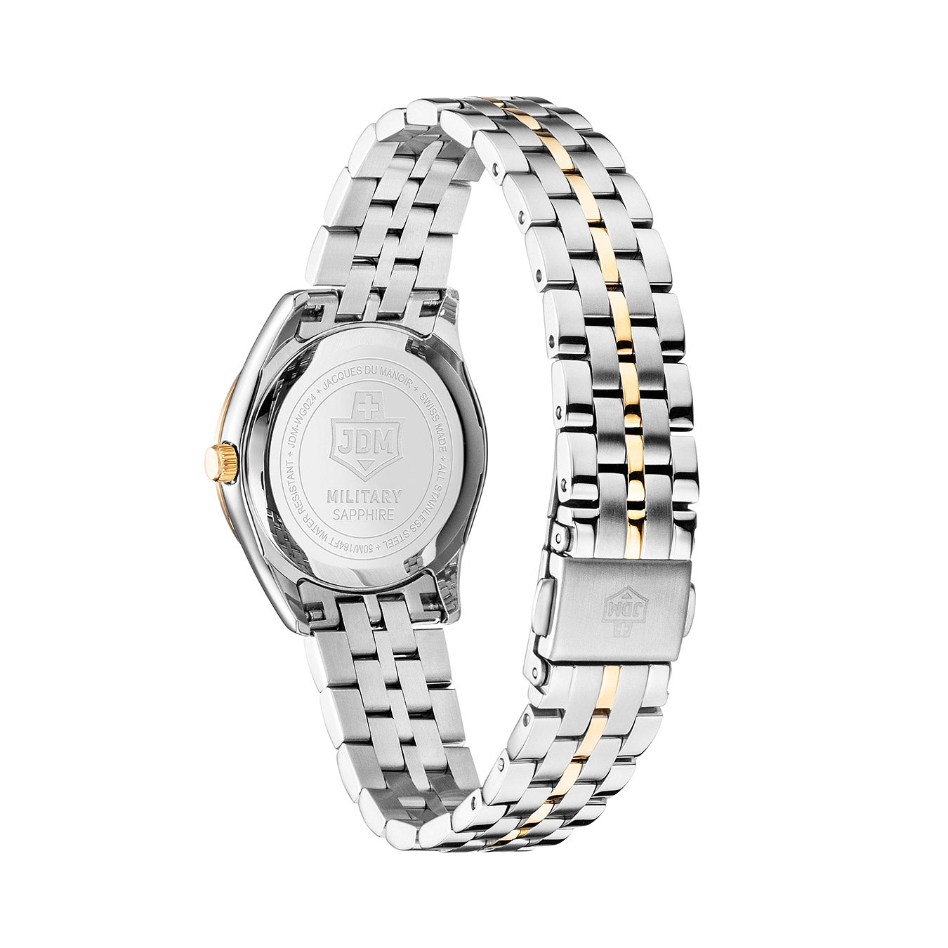 Interlaken Ladies 31mm 3 hand - date Quartz Silver Sunray Dial silver + gold Tone Stainless Steel Sapphire Glass Swiss Made Women Watch