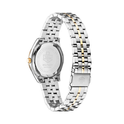 Interlaken Ladies 31mm 3 hand - date Quartz Silver Sunray Dial silver + gold Tone Stainless Steel Sapphire Glass Swiss Made Women Watch
