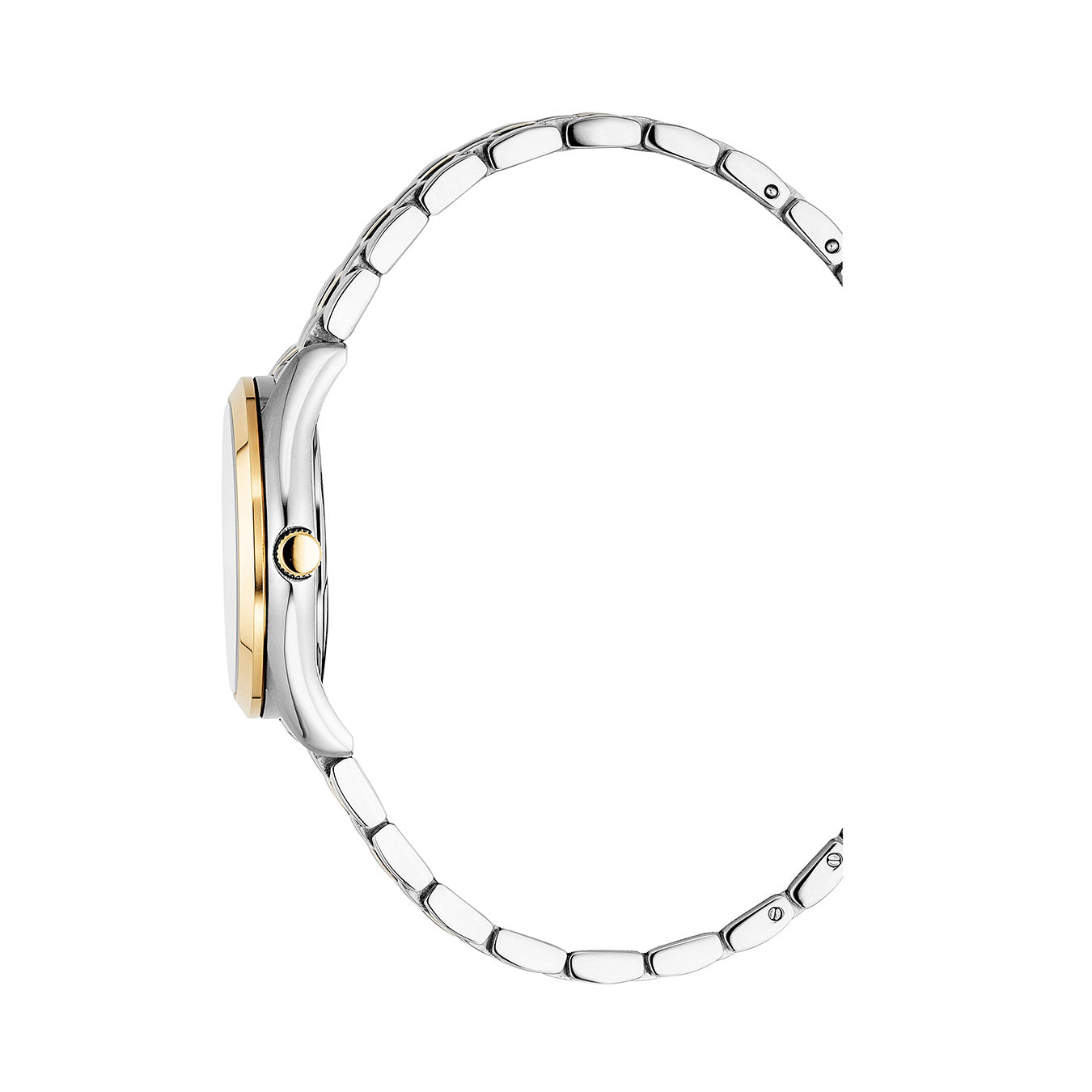 Interlaken Ladies 31mm 3 hand - date Quartz Silver Sunray Dial silver + gold Tone Stainless Steel Sapphire Glass Swiss Made Women Watch