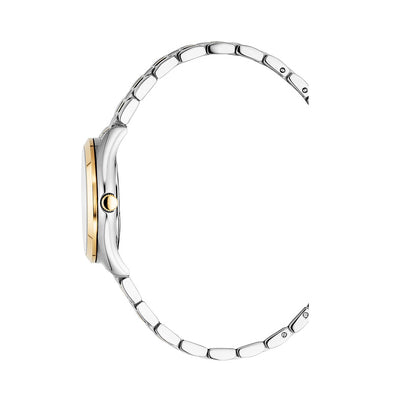 Interlaken Ladies 31mm 3 hand - date Quartz Silver Sunray Dial silver + gold Tone Stainless Steel Sapphire Glass Swiss Made Women Watch
