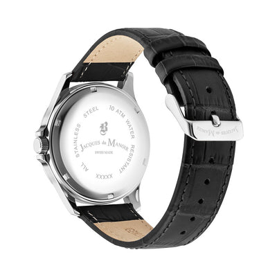 Alpha I 40mm 3 hand - date Quartz black Dial silver Tone Stainless Steel Sapphire Glass Swiss Made Men Watch