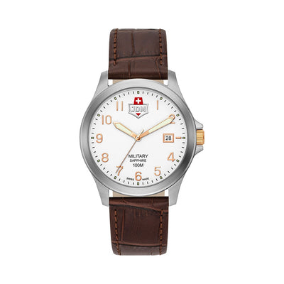 Alpha I 40mm 3 hand - date Quartz white Dial silver Tone Stainless Steel Sapphire Glass Swiss Made Men Watch