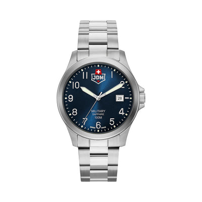 Alpha I 40mm 3 hand - date Quartz blue Dial silver Tone Stainless Steel Sapphire Glass Swiss Made Men Watch