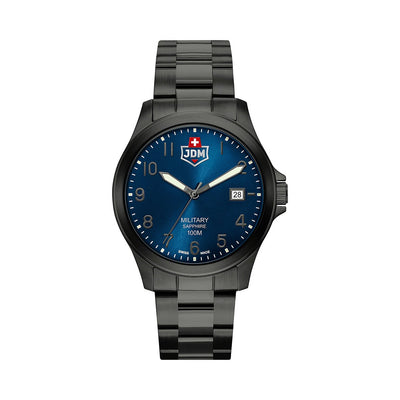 Alpha I 40mm 3 hand - date Quartz blue Dial black Tone Stainless Steel Sapphire Glass Swiss Made Men Watch
