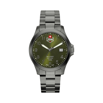 Alpha I 40mm 3 hand - date Quartz green Dial darkgrey Tone Stainless Steel Sapphire Glass Swiss Made Men Watch