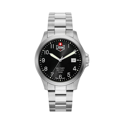 Alpha I 40mm 3 hand - date Quartz black Dial silver Tone Stainless Steel Sapphire Glass Swiss Made Men Watch