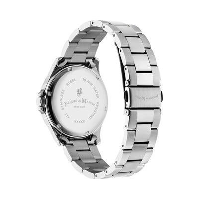 Alpha II 40mm 3 hand - date Quartz black Dial silver Tone Stainless Steel Sapphire Glass Swiss Made Men Watch